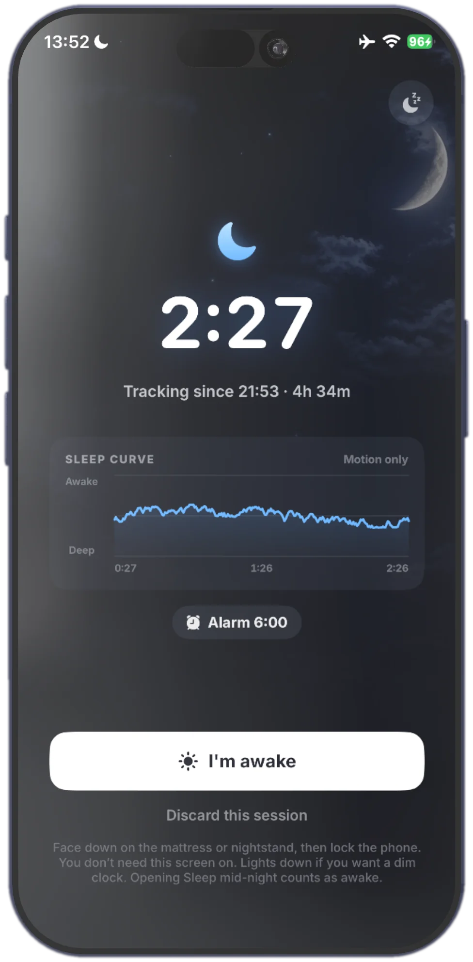 Night tracking on iPhone with no wearable