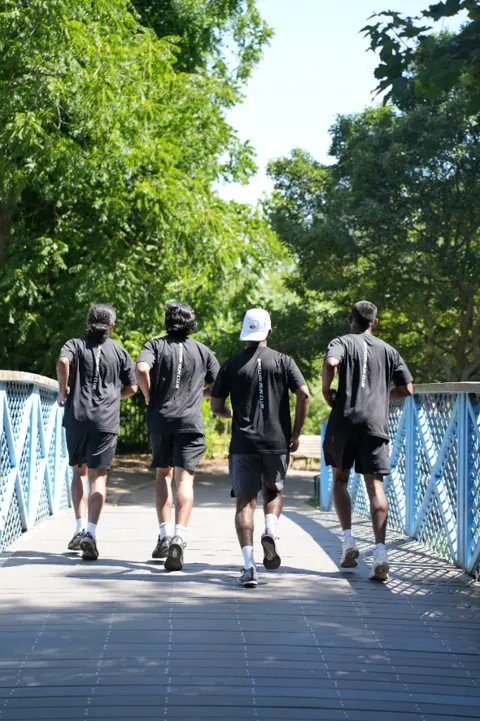 Fitcoin Run Club members running together