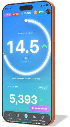 Fitcoin FitScore and steps screen