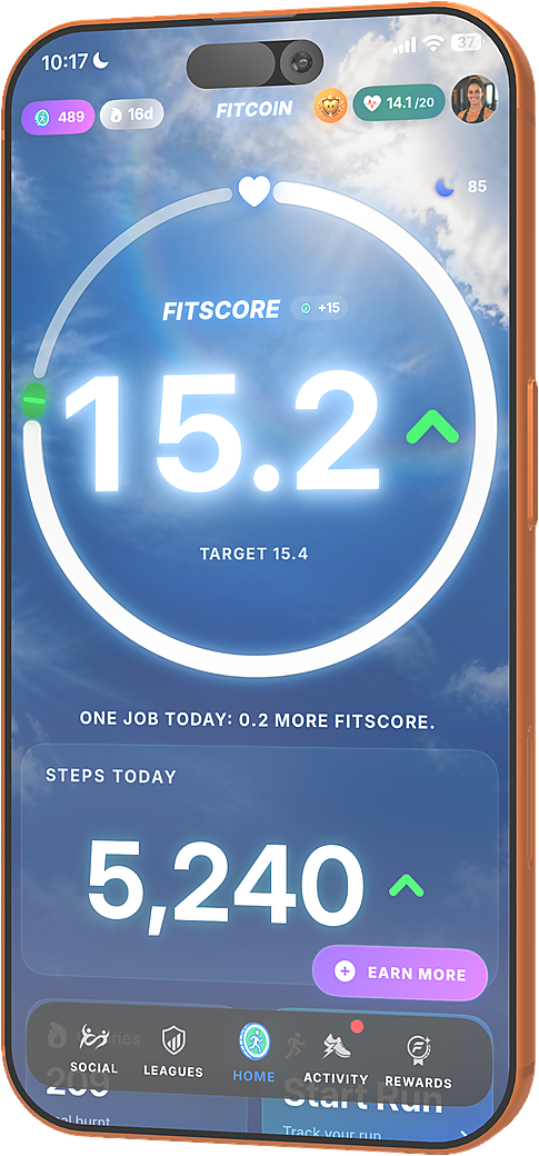 Fitcoin app FitScore screen