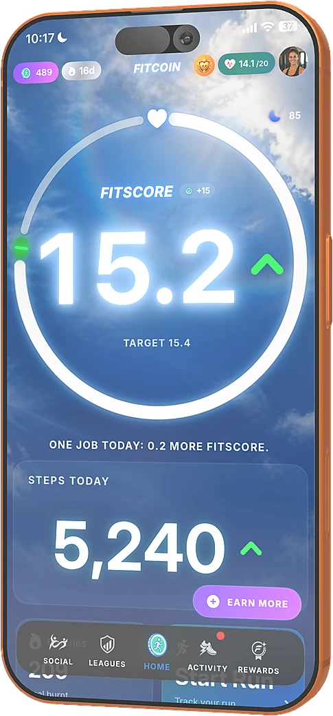 Fitcoin app FitScore screen